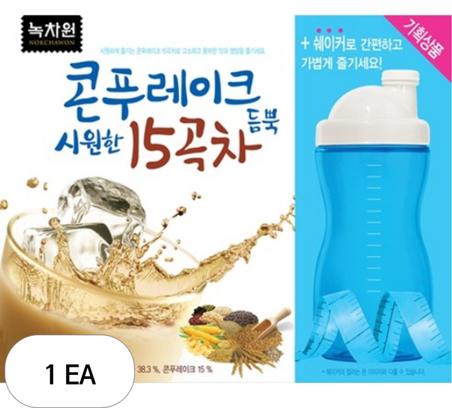 녹차원 콘푸레이크 15곡차 + 쉐이커, 1세트, 22g, 20개입