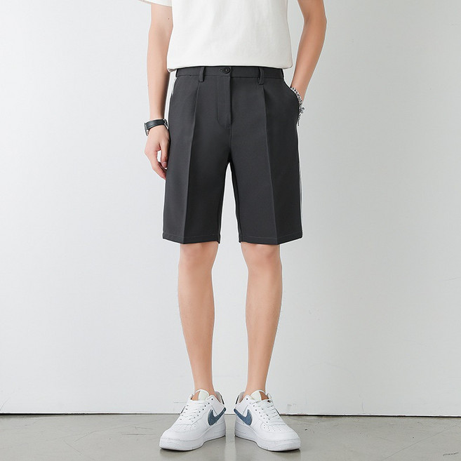 【免燙抗皺垂感】男士西褲短褲 休閒褲 西裝短褲 五分褲 商務褲 夏季薄款 修身直筒 通勤休閒兩用