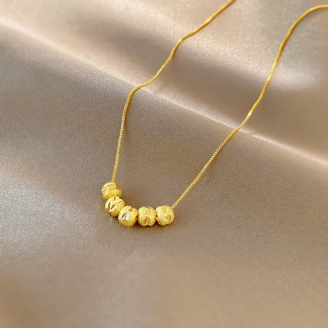 NXNA 18K 골드볼 목걸이 여성 생일선물용 고급 액세서리 BISCY-XL02