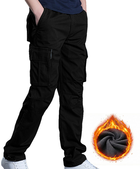 민트스쿨 겨울용 기모 남성 일자 카고 작업팬츠 면카고 빅사이즈 S~4XL