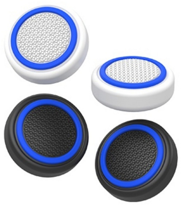 이이네 PS5 듀얼센스 컨트롤러 조이스틱 커버 4p 세트 스틱캡, 2세트, 블랙+화이트