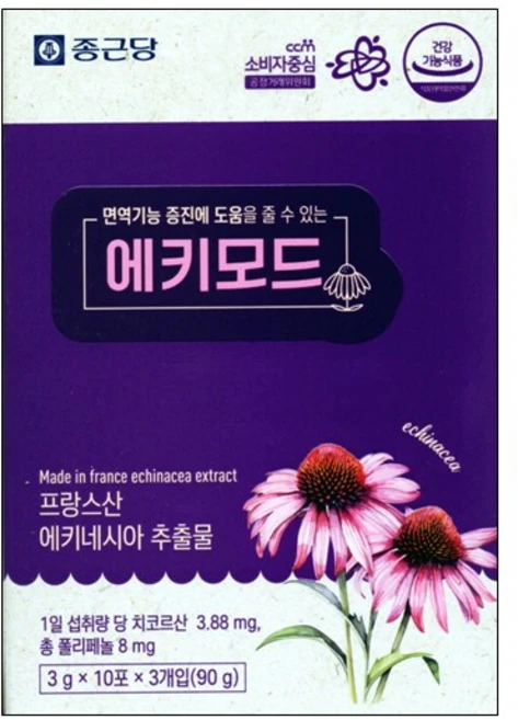 에키모드 30포 에키네시아 추출물 면역기능 증진 도움, 1개, 30회분 - 쿠팡