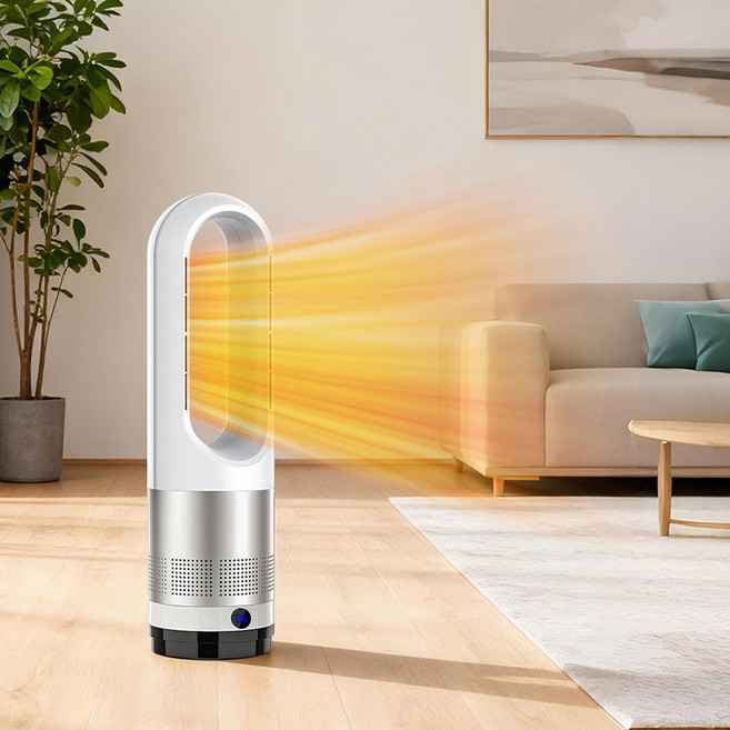 LANGDOO 가정용 온풍기 무염 PTC 전기히터 히터 10단계 풍속 3단 스마트 온도조절 80도 자동회전 전기온풍기 1등급 절전형 전기난로, AM-018JR