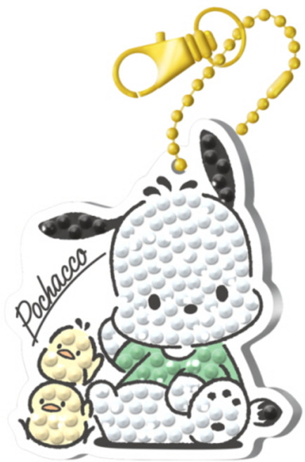 산리오 캐릭터즈 보석 십자수 키링 안녕 포차코 2026년신상, 1개