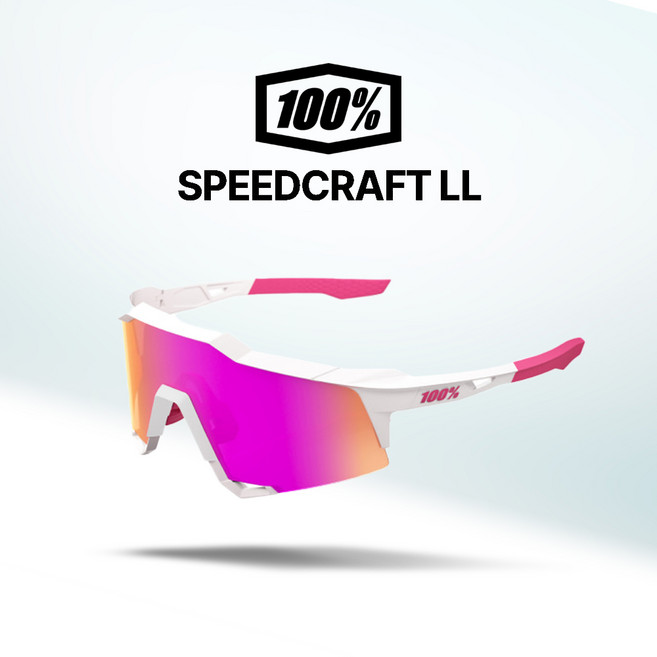 100% 고글 스피드크래프트 LL 자전거 야구 골프 스포츠 선글라스 100퍼센트 100프로(07), 22.매트화이트핑크/바이탈(44), 1개