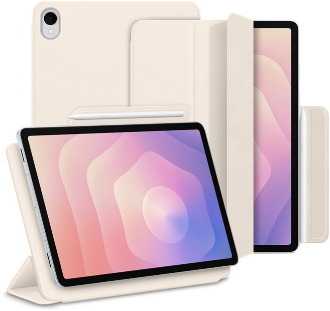 뷰씨 폴리오 커버형 케이스, 바닐라크림, 1개