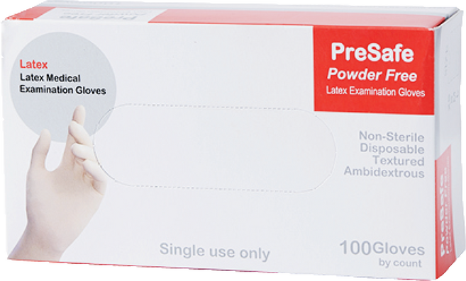 Presafe 파우더프리 진료용 라텍스 장갑 덴탈글러브 100매입, 1개, S, 아이보리