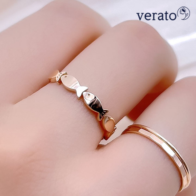 *쿠팡행운특가* 베라토 14K 행운의 물고기 데일리 반지