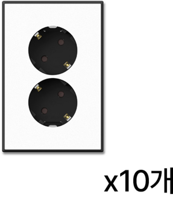 틸인스 전등 매립 2구 전기콘센트 블랙 + 화이트 Ti2 T2C02, 10개