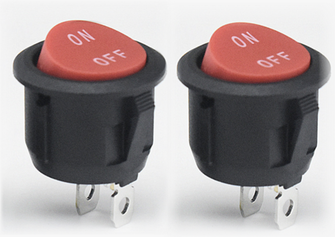 포그디 원통 사각 온오프 시소 토글스위치, 원통 레드, 2개