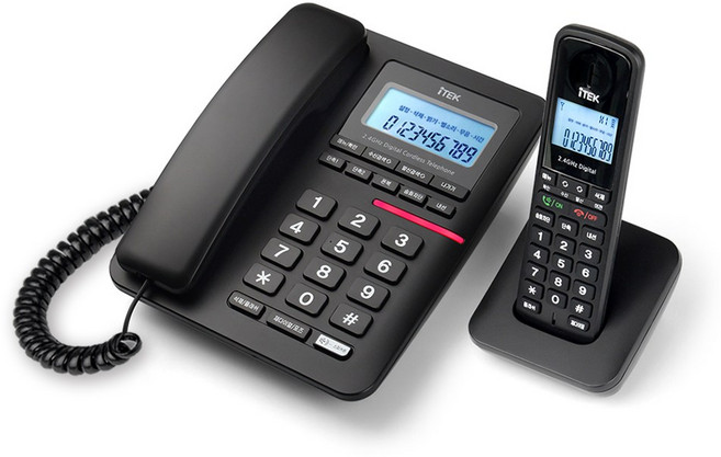 아이텍 IK-3010 가정용 사무실 업소용 발신자 유무선 전화기, IK-3010(검정)
