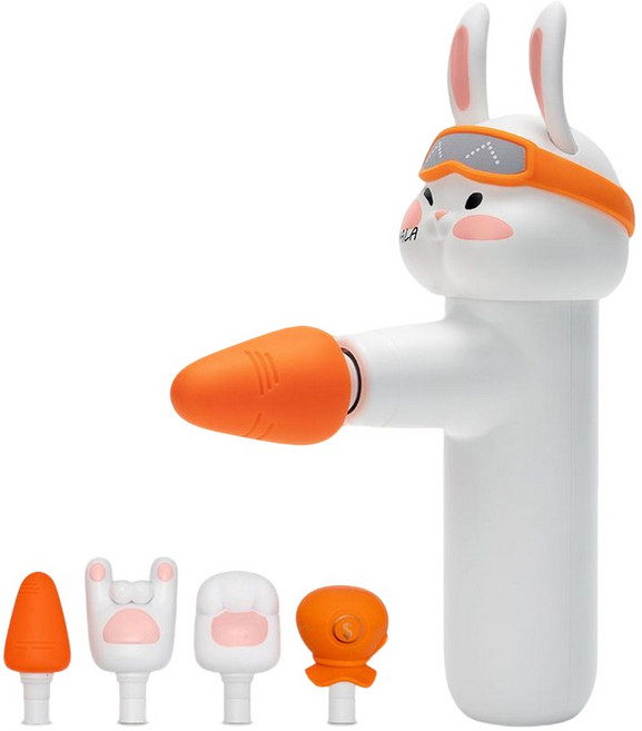 비오카 코리아 수퍼 마라토끼 무선 포터블 마사지건/안마기 허리 목 승모근 어깨 마사지기, Bunny-A, 필수옵션:Bunny-A, 상세 설명 참조