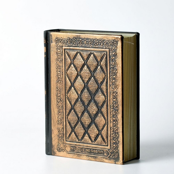 봄밤 레트로 감성 빈티지 엠보싱 성경 필사 노트 B6, 1개, 엔틱 골드