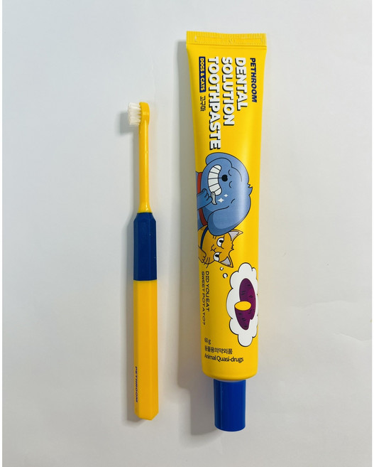 페스룸 반려동물 덴탈 솔루션 세트 XS (칫솔XS+솔루션치약 고구마향 60g)