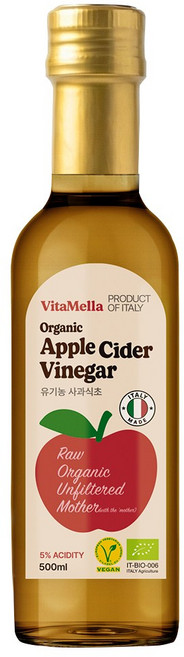 비타멜라 유기농 애플사이다 비니거, 1개, 500ml