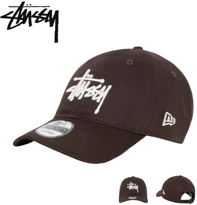 스투시 모자 뉴에라 베이직 스트랩백 남녀공용 STUSSY 볼캡 브라운