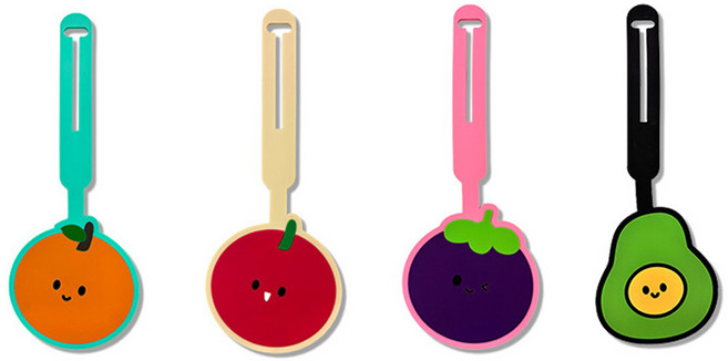 귀여운 과일 캐릭터 캐리어 여행 가방 이름표 네임택 4종