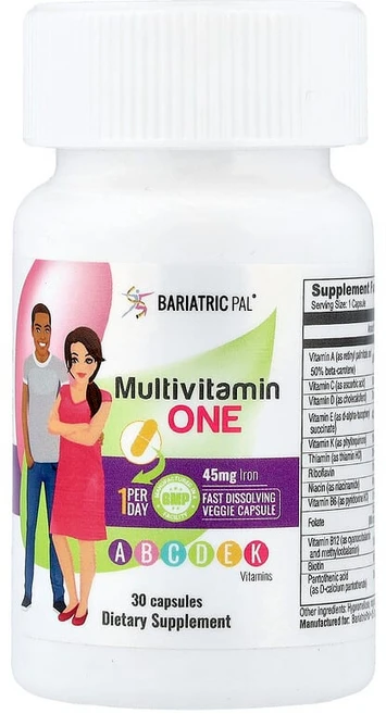 BariatricPal 종합비타민 원 철분 함유 캡슐 30정 BPA-20656, BariatricPal 비만관리팔, 철분이 함유된 종합, 1 - 쿠팡