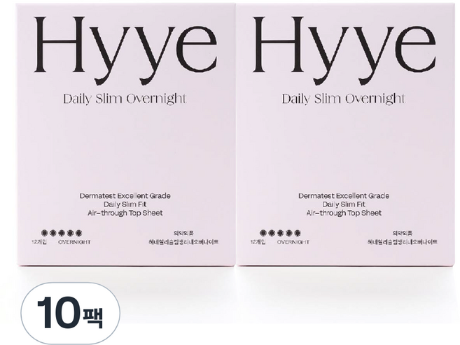 혜 데일리슬림 생리대 날개형, 오버나이트, 12개입, 10개