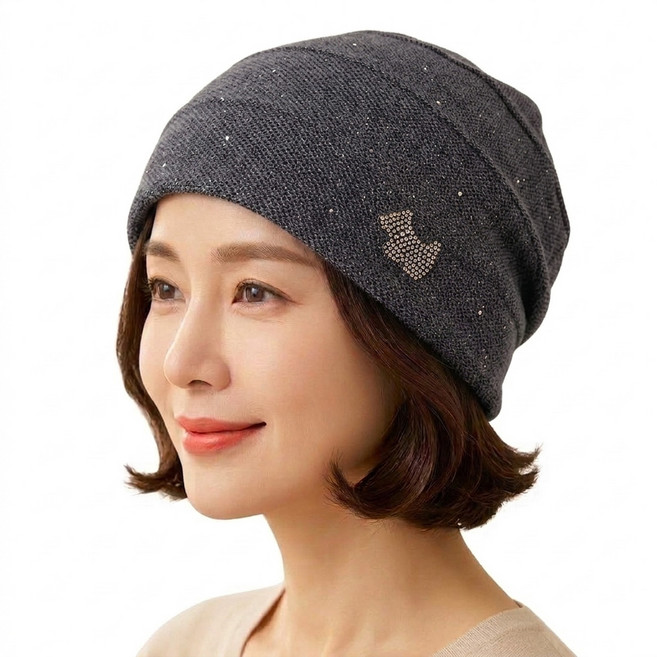 쉬즈인 efg두건 아가타장식 여름두건 망사두건 엄마 할머니 실내모자 비니