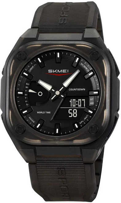 SKMEI 2328 시계 패션 스포츠 남자 방수 손목 알람 Horloges 비즈니스 디지털, 03 black-transparent