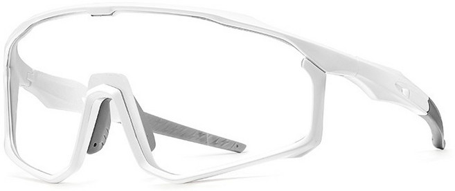 스포츠선글라스 편광 자외선 UV400 차단 방풍 남여공용 아웃도어 라이딩 고글, 화이트 변색 렌즈, 1개