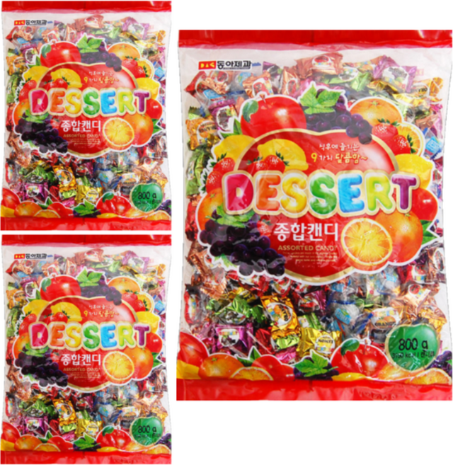 동아제과 디저트종합캔디, 800g, 3개