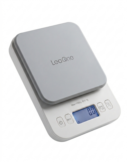 초정밀 디지털 주방저울, TSD-01K, 화이트+그레이, 1kg