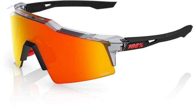 100% SPEEDCRAFT SL 스포츠 퍼포먼스 사이클링 선글라스 (블랙 홀로그램 - 하이퍼 블루 멀티레이어 미러 렌즈), Matte Black - Hiper Red Mirror