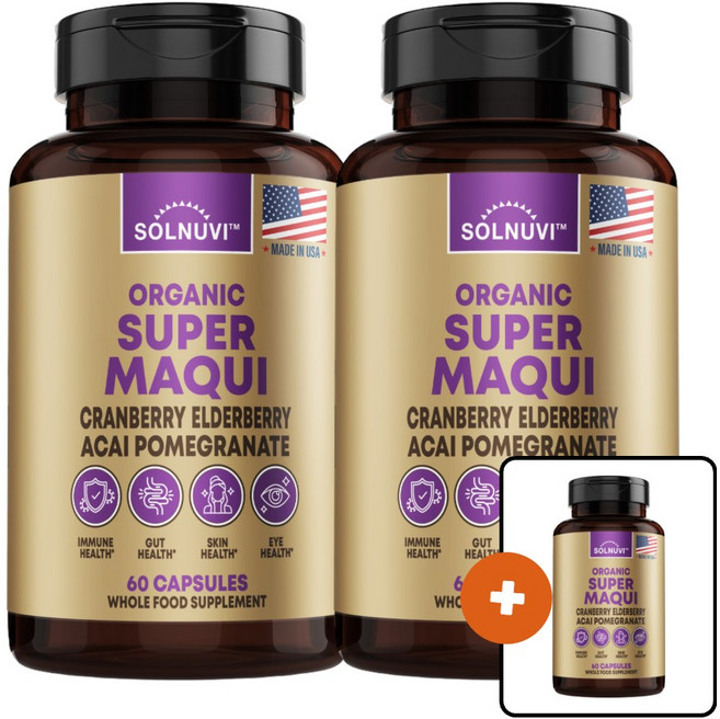 [정품 공식 2+1이벤] 슈퍼마퀴 60정 슈퍼푸드 안토시아닌 체중 마키 아사이 엘더 크랜 고지 울프 베리들 자부티카바 암라 망고스틴 아세로라 석류 딸기, 2개