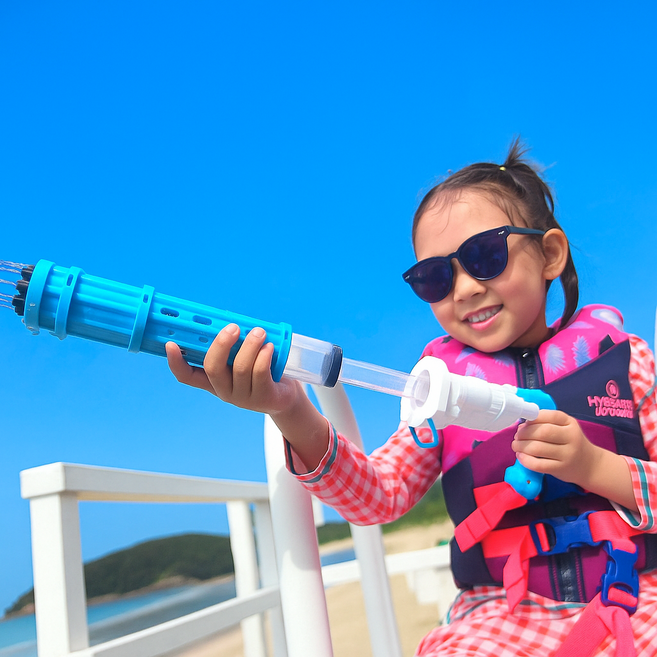 선더웨이 물통 필요없는 대포 물총 워터밤 워터파크 워터건, 블루