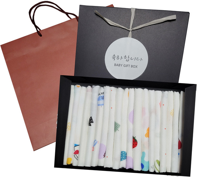 슈베베 임신 출산 가제손수건 선물세트 (20P+선물박스+쇼핑백)