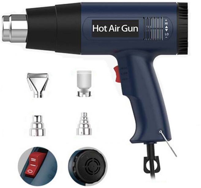 프리라이프 - 열풍기 2단 온도 조절 가능 산업용 히터 2000W 무단 조절 열풍기, 1세트