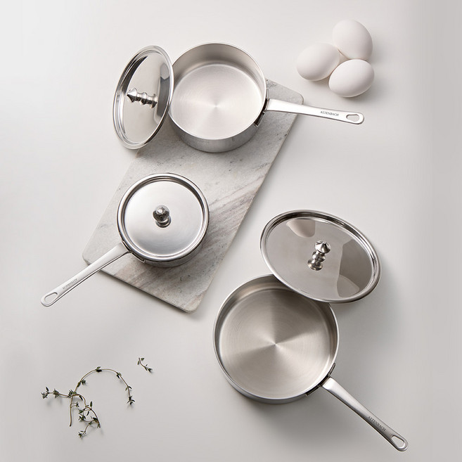 알텐바흐 미니티 통5중 편수 스텐냄비 소스팬 소스팟 3종(10cm+12cm+14cm) 세트, 3종 세트(10cm+12cm+14cm), 1세트, 스텐, 14cm