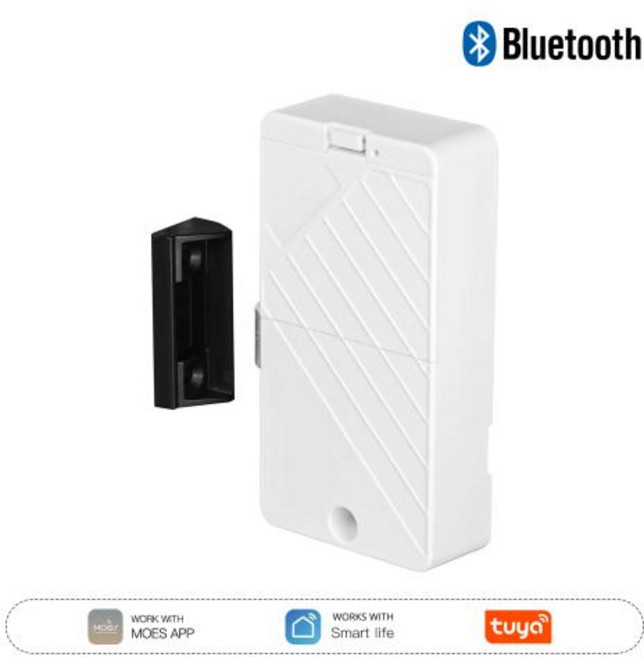 MOES Tuya 스마트 잠금 장치 IC 카드 및 앱 제어 기능이 있는 Bluetooth 열쇠가 없는 항목 캐비닛 서랍 목재 도어 로커에 대한 실시간 경고, Smart Cabinet Lock, 1개, 1)Smart Cabinet Lock