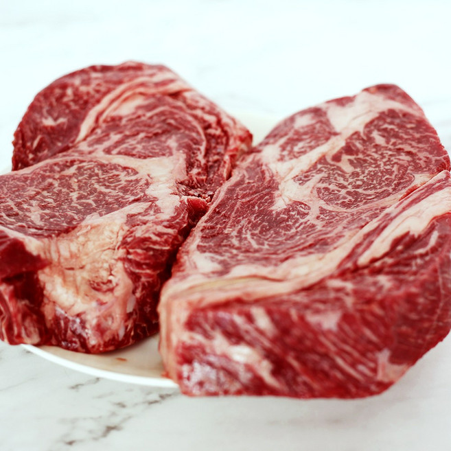 1++ 한우 알등심 마블링7 이상 한우 등심 스테이크 4~5cm 꽃등심 알등심 1kg, 500g, 2개