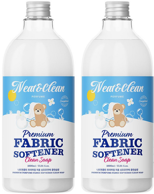 니트앤클린 프리미엄 퍼퓸 섬유유연제 클린솝, 2개, 1L