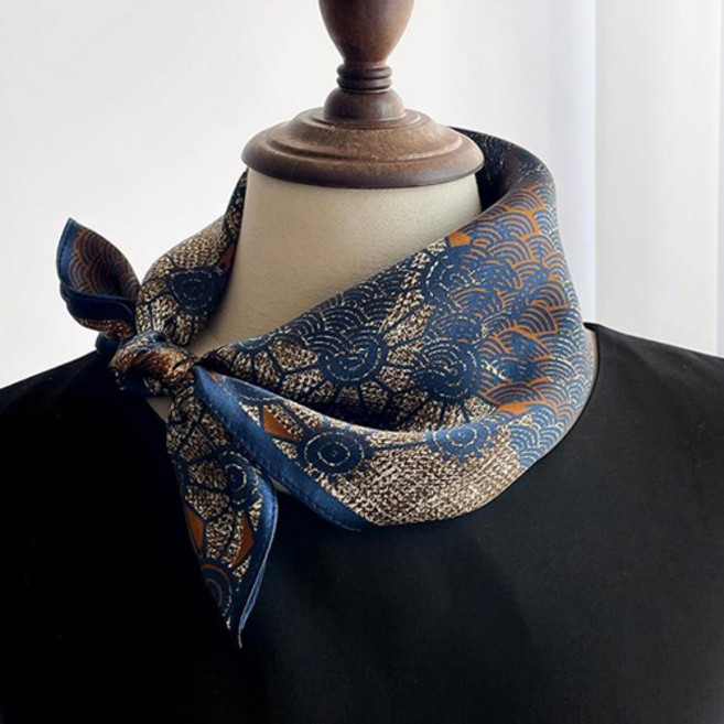 남녀공용 고급 패턴 쁘띠 실크 사각 스카프 F290