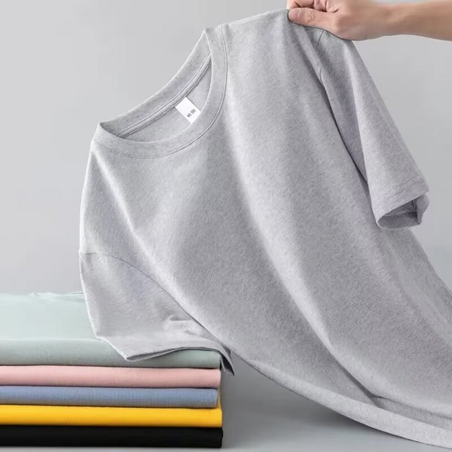 夏季 素色上衣 男女T恤 11色經典圓領素T【M-5XL】多色可供選擇 素T 白T 團體服 工作服, 短袖淺灰色,L