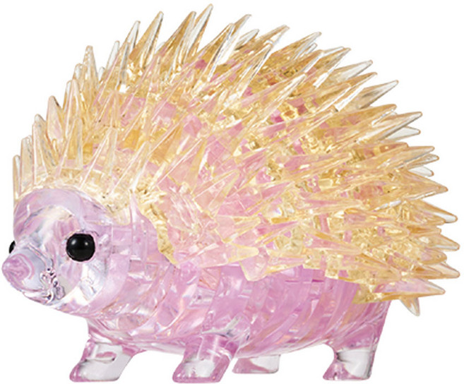 크리스탈퍼즐 호글렛 (아기고슴도치) / 조각퍼즐 입체퍼즐 3D퍼즐 취미 수집 인테리어 장식 키덜트 지능개발 조각맞추기, 1세트, 55피스, 투명