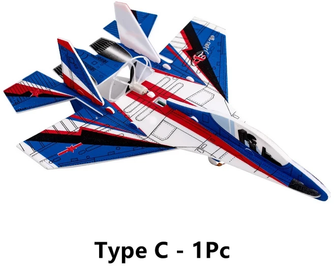 RC카 무선조종 장난감 선물 트럭 헬리콥터 비행기 드론 중장비 원격제어 리모콘전기 폼 비행기 글라이더 핸, 04 Type C - 1Pc
