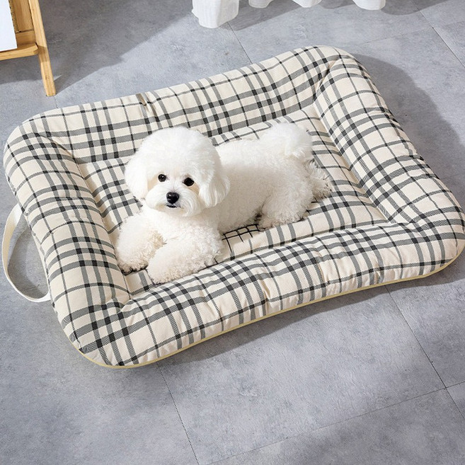 KDNC 반려동물 쿨매트 일체형 프리픽 털 안붙는 반려동물 방석, 1개, 노란