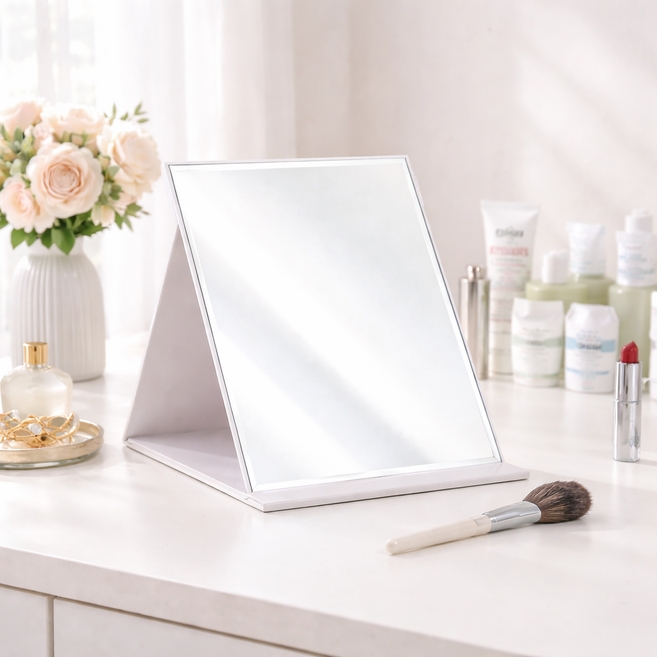 접이식 탁상 거울 대형, 화이트