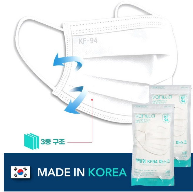 국내산 KF94 마스크 덴탈형 대형, 1개