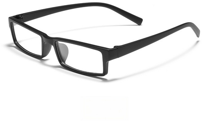 해피유통남성 심플 블랙 플라스틱 사각 안경테 모던 패셔너블 얇은 테 디자인 XG21
