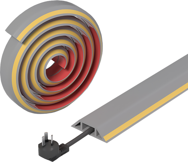 디피하우스 전선보호대 케이블 전선정리 커버 4M, 옐로우그레이, 1개