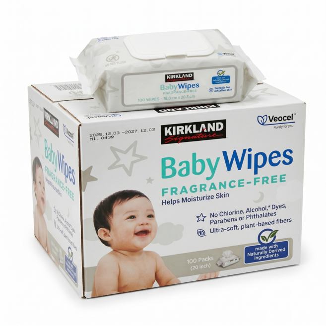 커클랜드 시그니춰 유아용 물티슈 9팩, 9개, 100개입