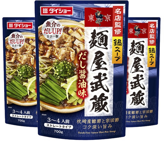 MenyaMusashi 大將武藏火鍋湯底 醬油味, 3個, 700g