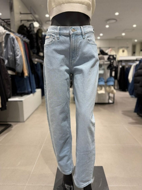 [백화점 정품] 캘빈클라인 진 여성 90 S 루즈핏 라이트 블루 워싱 데님 팬츠(47B930G-VRM)