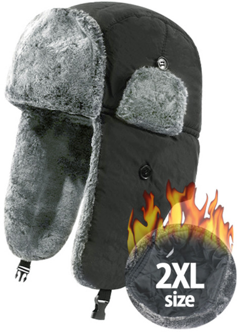 베이직 패딩 퍼 방한 모자 겨울 귀돌이 털 캡 혹한 빅사이즈 특대 사이즈 항공모 비니 귀달이